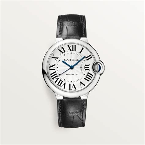 ballon bleu de cartier watch 36 mm steel leather|cartier ballon bleu watch price.